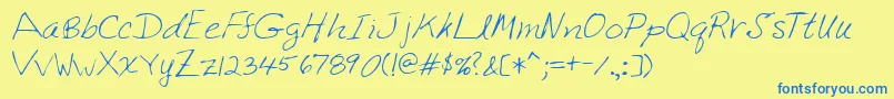 Lehn222 Font – Blue Fonts on Yellow Background