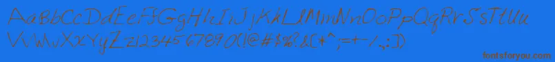 Lehn222 Font – Brown Fonts on Blue Background