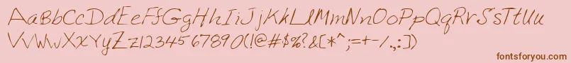 Lehn222 Font – Brown Fonts on Pink Background