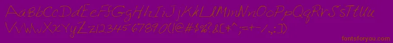 Lehn222 Font – Brown Fonts on Purple Background