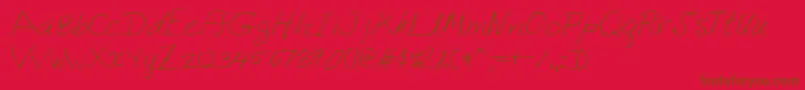 Lehn222 Font – Brown Fonts on Red Background