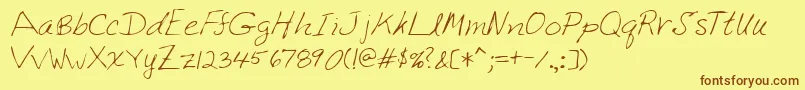 Lehn222 Font – Brown Fonts on Yellow Background