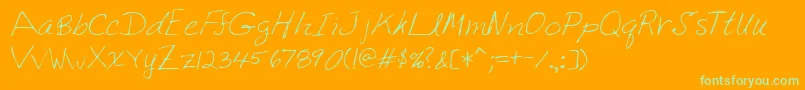 Lehn222 Font – Green Fonts on Orange Background