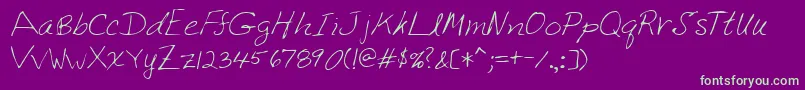 Lehn222 Font – Green Fonts on Purple Background