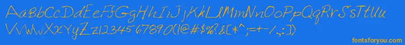 Lehn222 Font – Orange Fonts on Blue Background