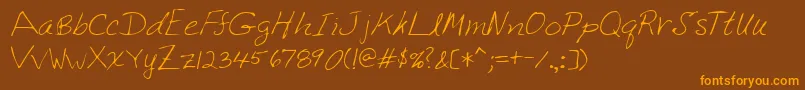 Lehn222 Font – Orange Fonts on Brown Background