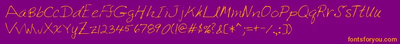 Lehn222 Font – Orange Fonts on Purple Background