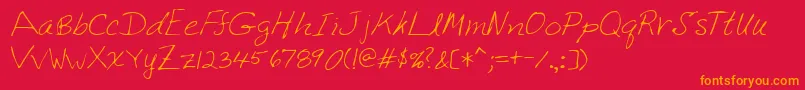 Lehn222 Font – Orange Fonts on Red Background