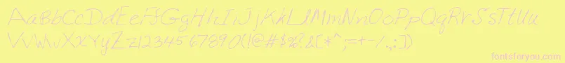 Lehn222 Font – Pink Fonts on Yellow Background