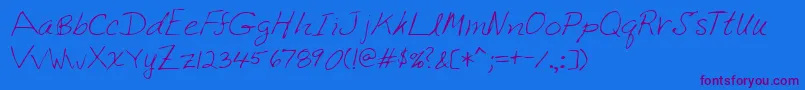 Lehn222 Font – Purple Fonts on Blue Background