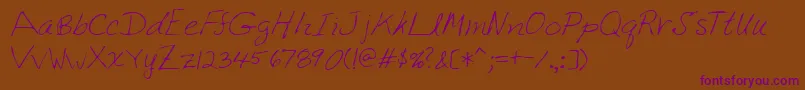 Lehn222 Font – Purple Fonts on Brown Background