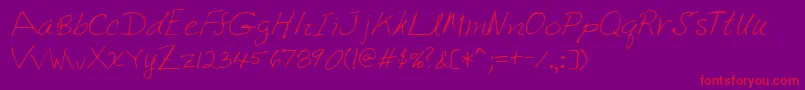 Lehn222 Font – Red Fonts on Purple Background