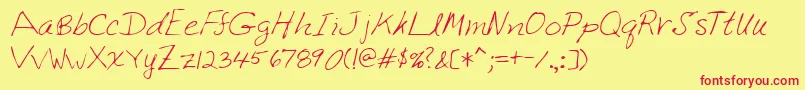 Lehn222 Font – Red Fonts on Yellow Background