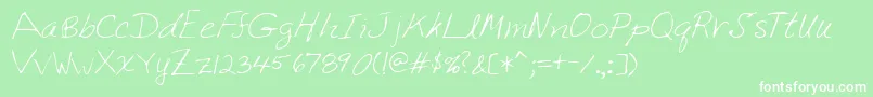 フォントLehn222 – 緑の背景に白い文字