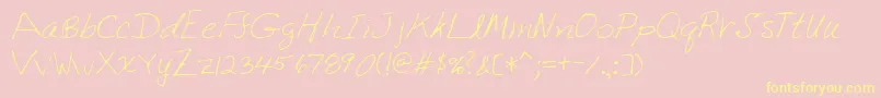 Lehn222 Font – Yellow Fonts on Pink Background