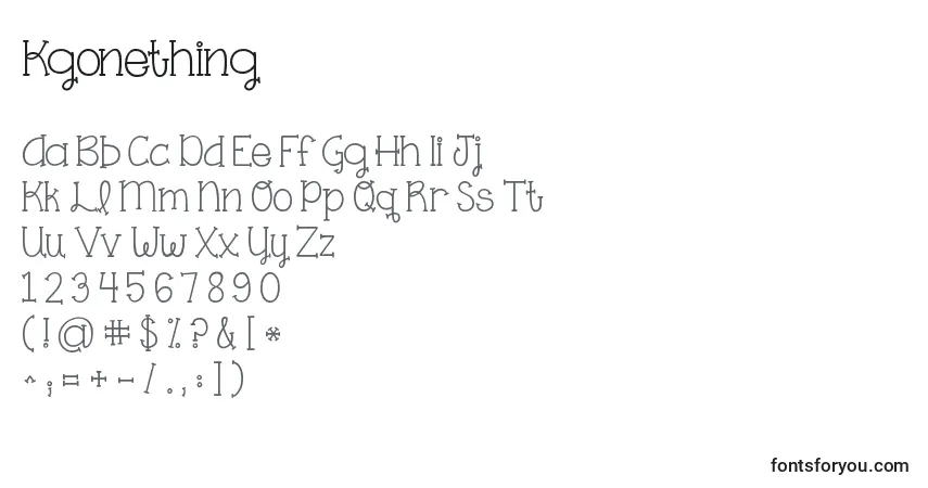 A fonte Kgonething – alfabeto, números, caracteres especiais