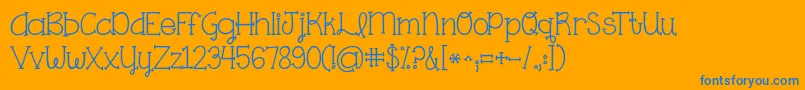 Kgonething Font – Blue Fonts on Orange Background
