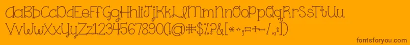 Kgonething Font – Brown Fonts on Orange Background