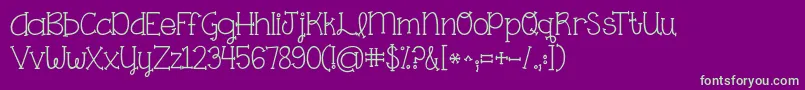 Kgonething Font – Green Fonts on Purple Background