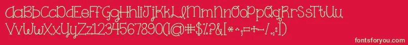 Kgonething Font – Green Fonts on Red Background
