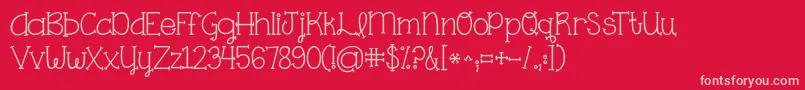 Kgonething Font – Pink Fonts on Red Background