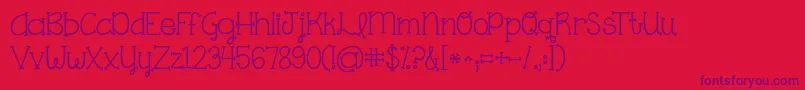 Kgonething Font – Purple Fonts on Red Background
