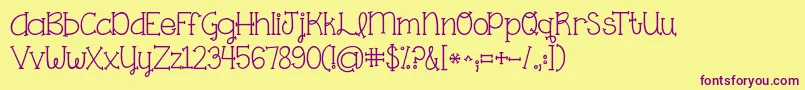 Kgonething Font – Purple Fonts on Yellow Background