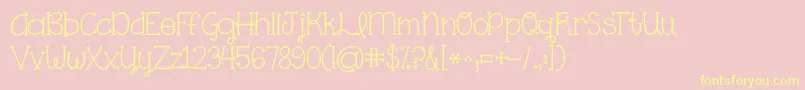 Kgonething Font – Yellow Fonts on Pink Background