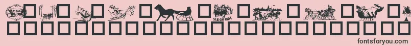 Sleighride-Schriftart – Schwarze Schriften auf rosa Hintergrund