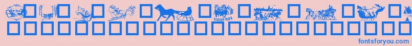 Sleighride-Schriftart – Blaue Schriften auf rosa Hintergrund