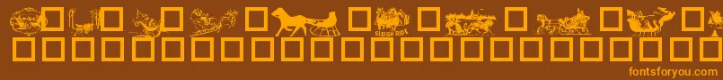 Sleighride Font – Orange Fonts on Brown Background