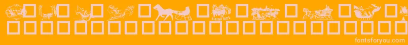 Sleighride Font – Pink Fonts on Orange Background