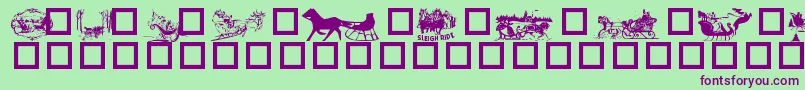 Sleighride-Schriftart – Violette Schriften auf grünem Hintergrund