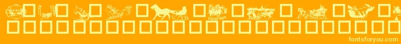 Sleighride Font – Yellow Fonts on Orange Background