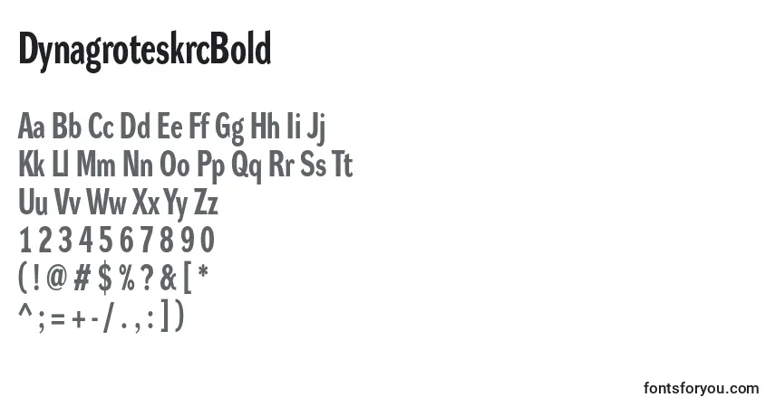 Schriftart DynagroteskrcBold – Alphabet, Zahlen, spezielle Symbole