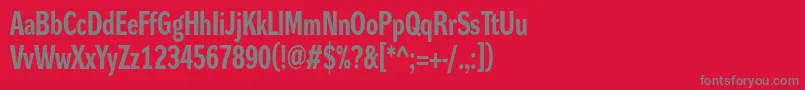 DynagroteskrcBold-Schriftart – Graue Schriften auf rotem Hintergrund