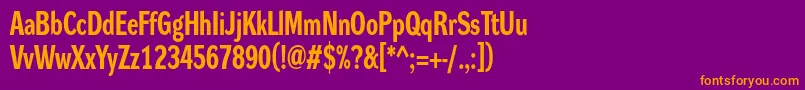 DynagroteskrcBold Font – Orange Fonts on Purple Background