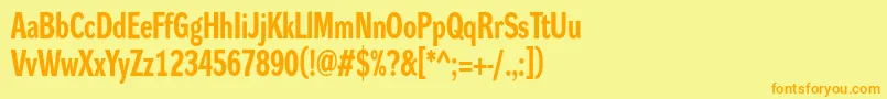 DynagroteskrcBold Font – Orange Fonts on Yellow Background