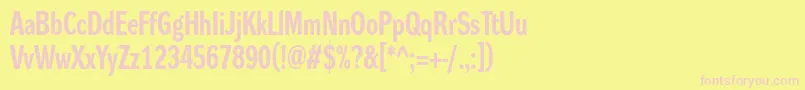 DynagroteskrcBold Font – Pink Fonts on Yellow Background