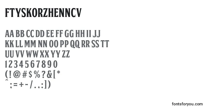 FtySkorzhenNcv Font – alphabet, numbers, special characters