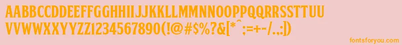 FtySkorzhenNcv Font – Orange Fonts on Pink Background