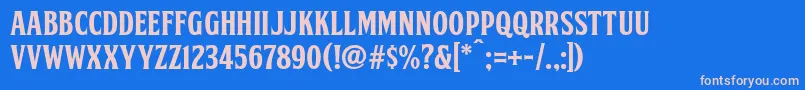 FtySkorzhenNcv Font – Pink Fonts on Blue Background