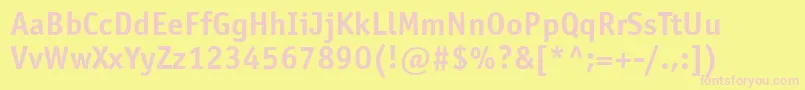 Police OfficinasansettBold – polices roses sur fond jaune