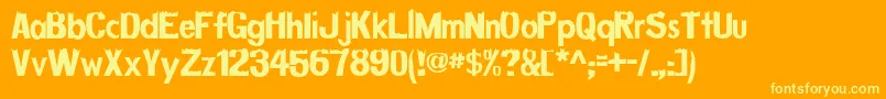 Decaying Font – Yellow Fonts on Orange Background