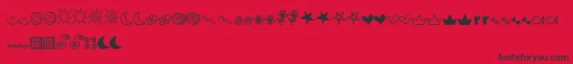 フォントMtfDoodle – 赤い背景に黒い文字