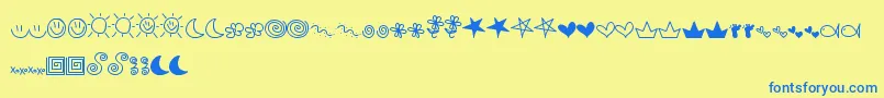 MtfDoodle Font – Blue Fonts on Yellow Background