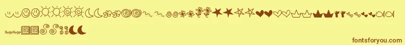 Czcionka MtfDoodle – brązowe czcionki na żółtym tle