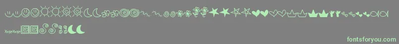 MtfDoodle Font – Green Fonts on Gray Background