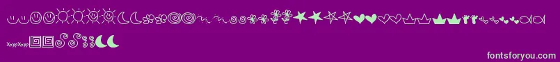 MtfDoodle Font – Green Fonts on Purple Background