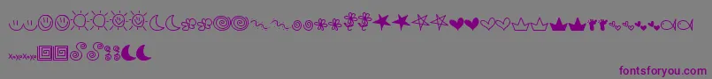 MtfDoodle Font – Purple Fonts on Gray Background